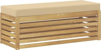 vidaXL Banco De Taburete Exterior Madera De Acacia S&oacute;lida Blanco Vidaxl