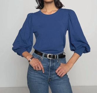 Nation Ltd Loren Peasant Tee In Galaxy Blue