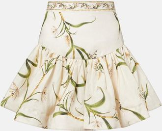 Agua Bendita Jacarina printed linen miniskirt