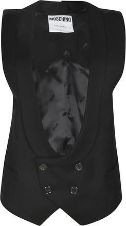 Moschino Scoop-Neck Waistcoat - Dames - Gillet - Zwart - M - Kostuums