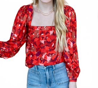 Lucca Couture Lucia Long Sleeve Top In Red