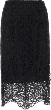 Burberry Black Macrame Lace Skirt