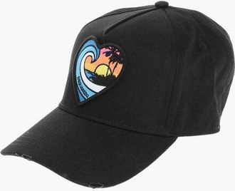 Dsquared2 Solid Color TWINS ON THE BEACH Cap with Tropical Patch size Unica