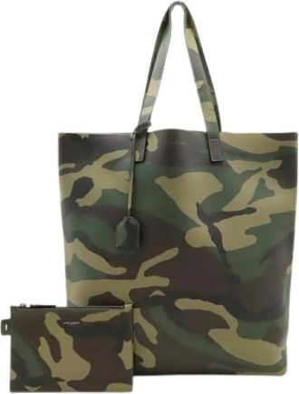 Saint Laurent Pre-owned Tote Bags, female, Green, Size: ONE SIZE Pre-owned Pouch Tote Bag
