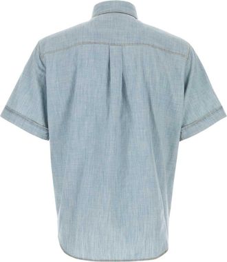 Fendi Mens Chambray Shirt Blue Cotton