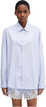 Martine Rose Overhemden, Dames, Blauw, L, Katoen, Klassiek Shirt