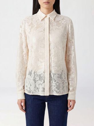 Pantaloni Torino Camicia in pizzo con colletto francese e maniche lunghe