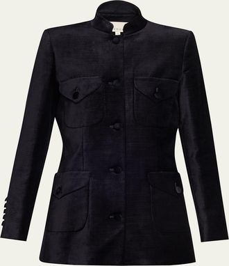 Liberowe Raja Velvet Single-Breasted Jacket