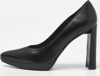 Stuart Weitzman Black Leather Platform Pumps