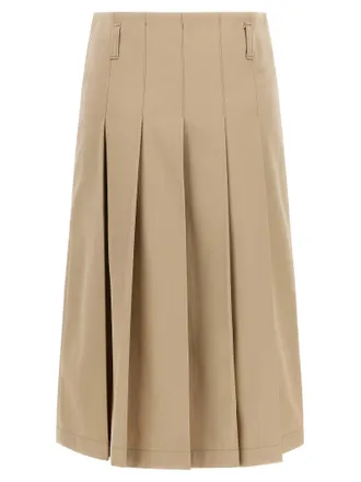 A.P.C. Pleated Organic Cotton Skirt - beige