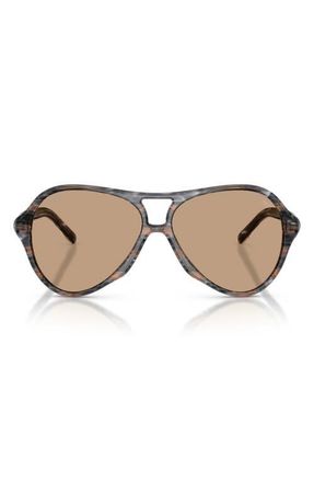 Diesel 57mm Pilot Sunglasses in Striated Grey /Light Brown at Nordstrom
