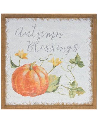 Melrose International Set Of 2 Autumn Blessing Pumpkin Sign