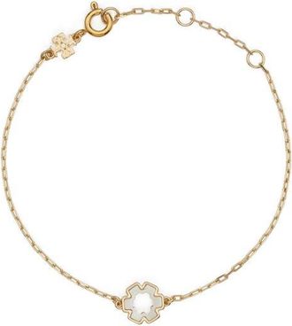 Tory Burch Forget Me Not Hex Bracelet in Tory Gold /Mother Of Pearl at Nordstrom