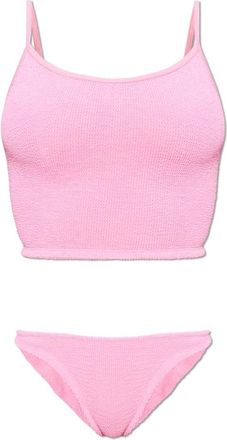 Hunza G Badmode, Dames, Roze, ONE Size, Tweed, Strap Tweedelige Badpak