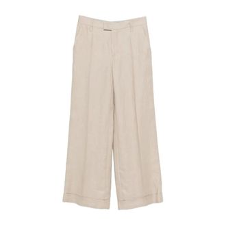 Brunello Cucinelli Pantaloni Larghi Plissettati - - Trousers - Donna - Marrone - XL