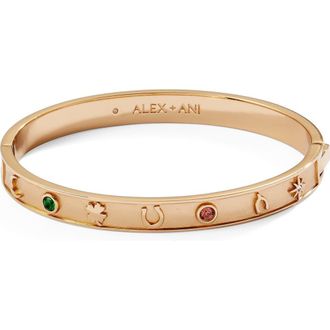 Alex and Ani Lucky Hinge Bangle Bracelet in Gold at Nordstrom