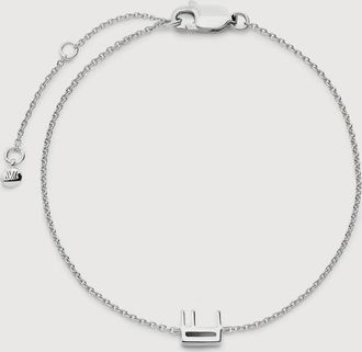Monica Vinader Sterling Silver Initial E Chain Bracelet