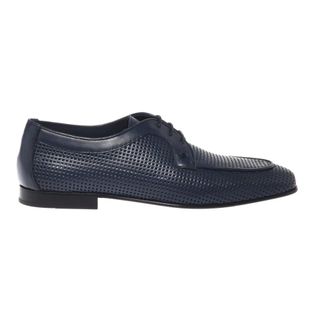 Baldinini Perforated Leather Lace-up Shoes - male - Baldinini - Dress Shoes - Blue - 10 UK - Shoes