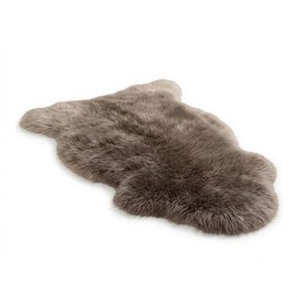 Infinity Leather Genuine Taupe Sheepskin Natural Silky Soft Fluffy Real Wool Rug