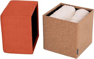 Seville Classics The Vineyard Collection Cork Cube Storage Ottoman