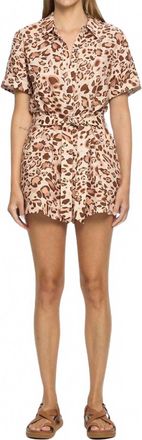 Kivari Paris Short Sleeve Playsuit In Brown