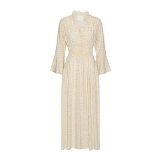 Americandreams Sally Lange Jurk - Dames - Maxi kleedjes - Beige - S - Kleedjes