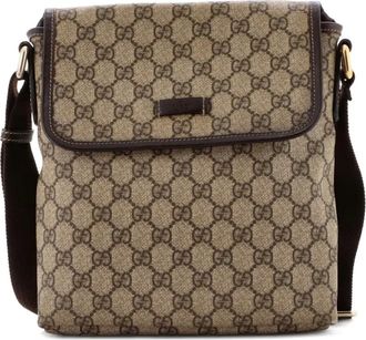 Gucci Flap Messenger GG Coated Canvas Small crossbody bag - Bruin
