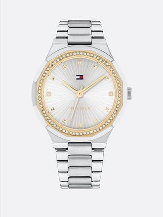 Tommy Hilfiger Stainless Steel Crystal-Embellished Bracelet Watch