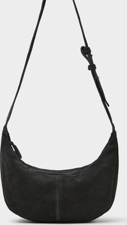 Simons Womens Minimalist suede half-moon bag Exclusive collection from Italy