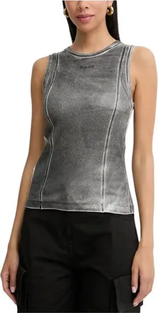 Pinko Pinko, Tops, Dames, Grijs, S, Katoen, Canotta Costina