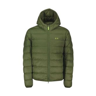 Sun 68 Donsjack met capuchon voor heren - Heren - Gewatteerde jassen - Groen - 3XL - Jassen
