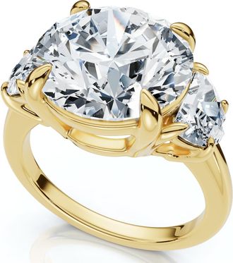 Pompeii3 Certified 7Ct Diamond & Halfmoon Engagement Ring 14k Gold or Platinum Lab Grown