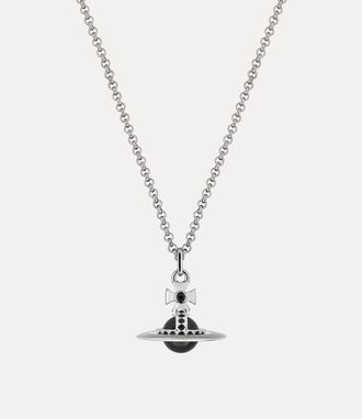 Vivienne Westwood New Tiny Orb Pendant Necklace Platinum-black-cz-jet-crystal Platinum-black-cz-jet-crystal Women