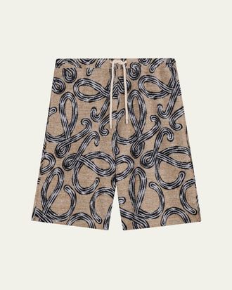 Loewe x Paulas Ibiza Mens Cotton-Terry Logo Script Shorts