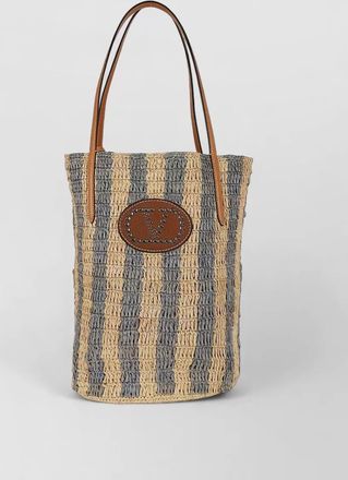 Valentino Garavani vlogo signature bucket bag crochet stripes