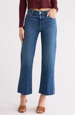 Paige Leenah Raw Hem High Waist Ankle Wide Leg Jeans in Traverse at Nordstrom, Size 32