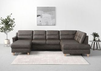 Sit&more Wohnlandschaft »Farö U-Form« inklusive Federkern, wahlweise mit Bettfunktion und Bettkasten