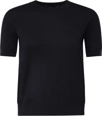Max Mara Truien & Vesten, Dames, Blauw, S, Round-neck Truien
