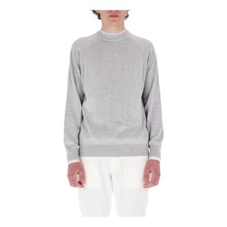 Eleventy Round-neck Knitwear, male, Gray, Size: XL Maglia Girocollo