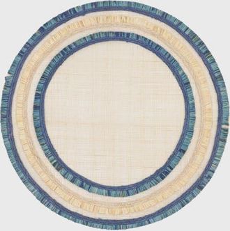 Joanna Buchanan Ruffle edge straw placemat, set of four in Indigo at Nordstrom