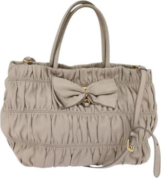 Prada Pre-owned Handbags, female, Beige, Size: ONE SIZE Pre-owned Leather handbags
