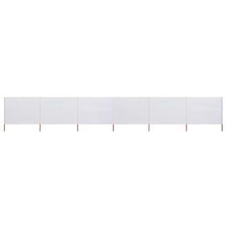 Berkfield Home 6-panel Wind Screen Fabric 800x160 cm Sand White