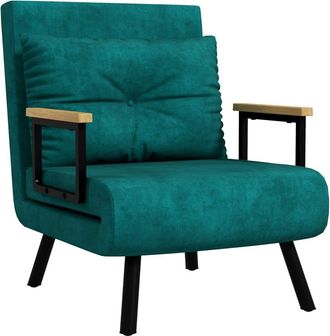 HOMCOM Sof&aacute; cama individual 63x73x81 cm verde