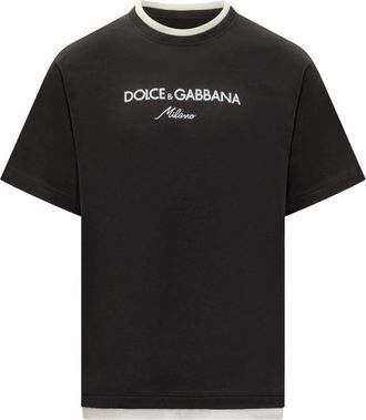 Dolce & Gabbana Logo T-Shirt - Heren - T-shirts - Zwart - M - Katoen - Tops