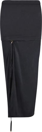 Jacquemus La Jupe Pareo Croissant Midi Rok - Dames - Midirokken - Zwart - S - Rokken