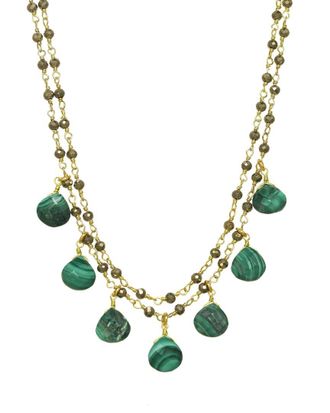 Rachel Reinhardt Jewelry 14K Over Silver Gemstone Drop Necklace