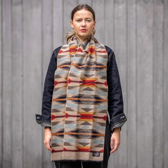 Pendleton Jacquard Wool Scarf In Wyeth Trail