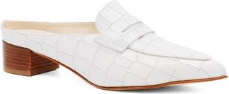 Amalfi By Rangoni Adepto Croc Embossed Mule in Gesso Cocco Bengali at Nordstrom, Size 7.5