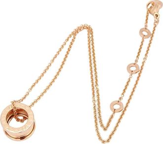 Bulgari 2010s 18kt roségouden B.zero1 halsketting met ringhanger - Roze