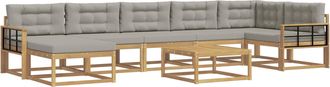 vidaXL Conjunto De Sof&aacute;s De Exterior 8 Uds. Blanco Y Gris Claro Vidaxl